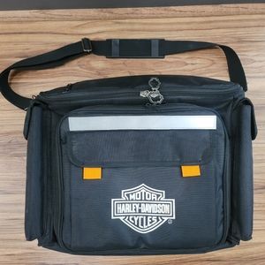Harley Davidson Black Insulated Travel Cooler Bag with Full Picnic Set